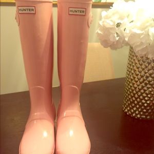 Hunter Boots: Tall Pink Rain Boots